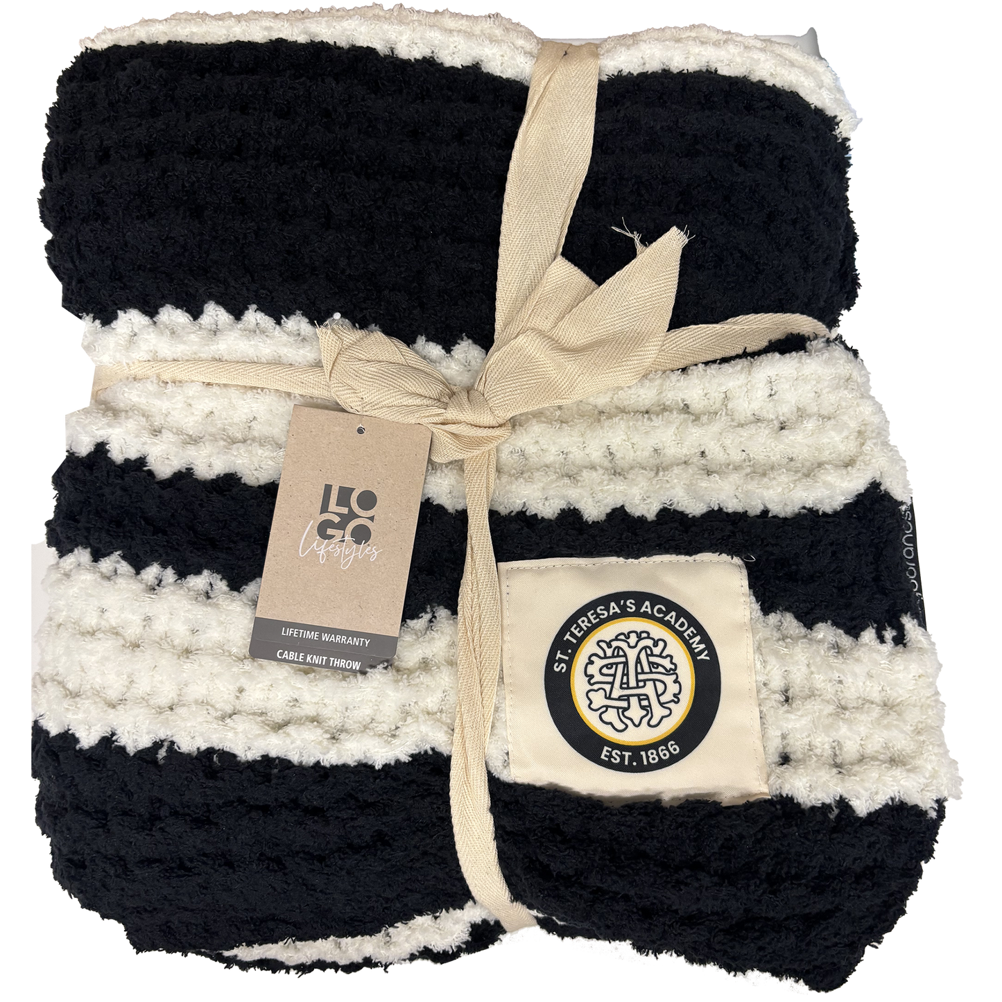 STA Cable Knit Blanket- Striped