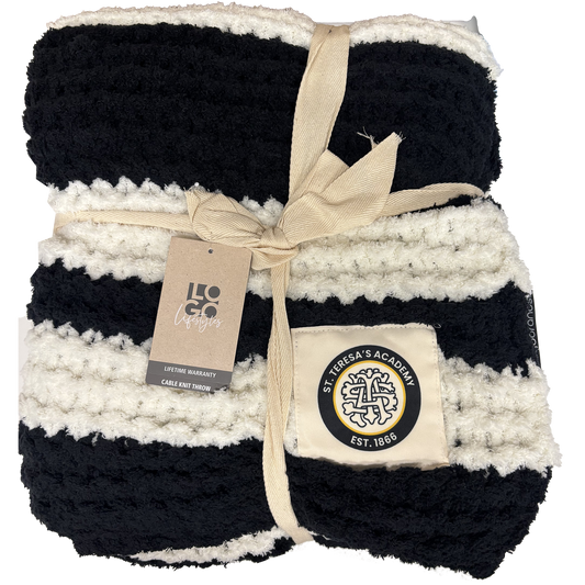 STA Cable Knit Blanket- Striped
