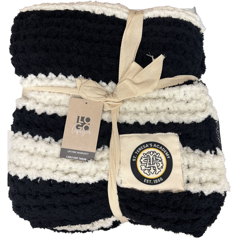 STA Cable Knit Blanket- Striped