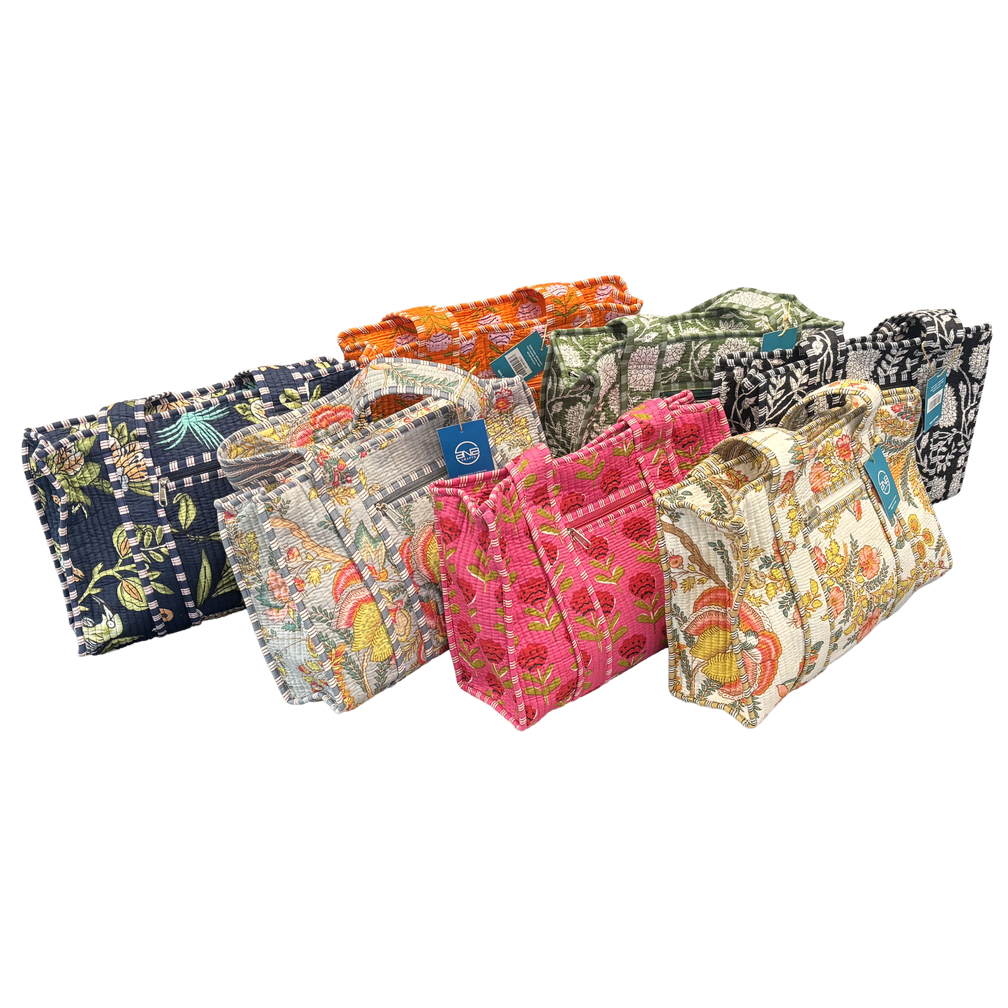 Cotton Block Print Tote Bag - Large