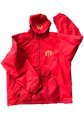 STA Red Monogrammed Rain Jacket