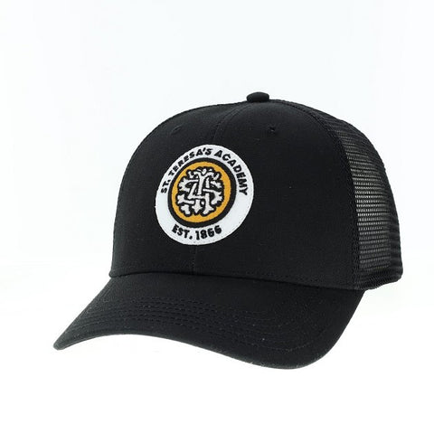 Black Trucker Hat with Seal